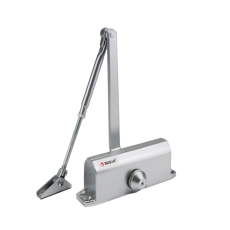 OUBAO 53 Series ultra-thin aluminum door closer for budget projects with rack and pinion hydraulic mechanism and hold-open option